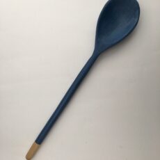 11½” hand carved spoon. Poplar with milk paint and oil finish