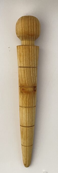 6” hand turned garden dibber. Ash wood.