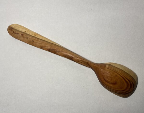 7¾” hand carved eating spoon. Plum with tung oil finish. - Image 3