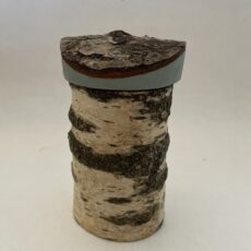 3½” hand carved shrinkpot.  Birch and apple with tung oil finish.