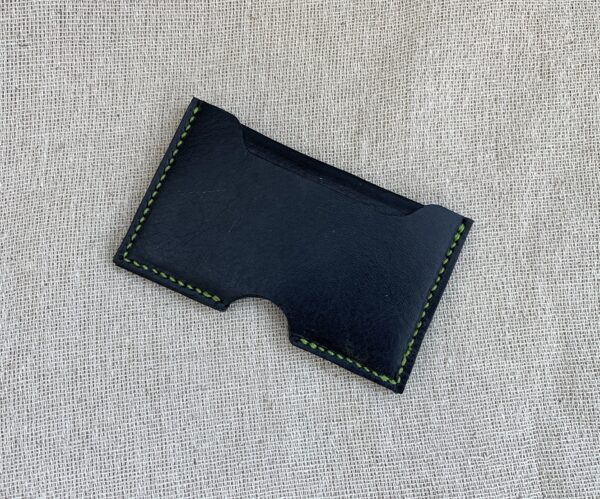 Bromham. Leather two pocket card holder