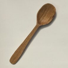 7½” hand carved eating spoon. Cherry with tung oil finish.