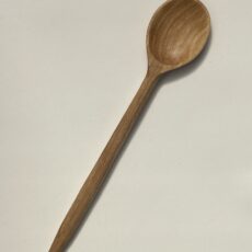 9½” hand carved cooking spoon. Cherry with tung oil finish.