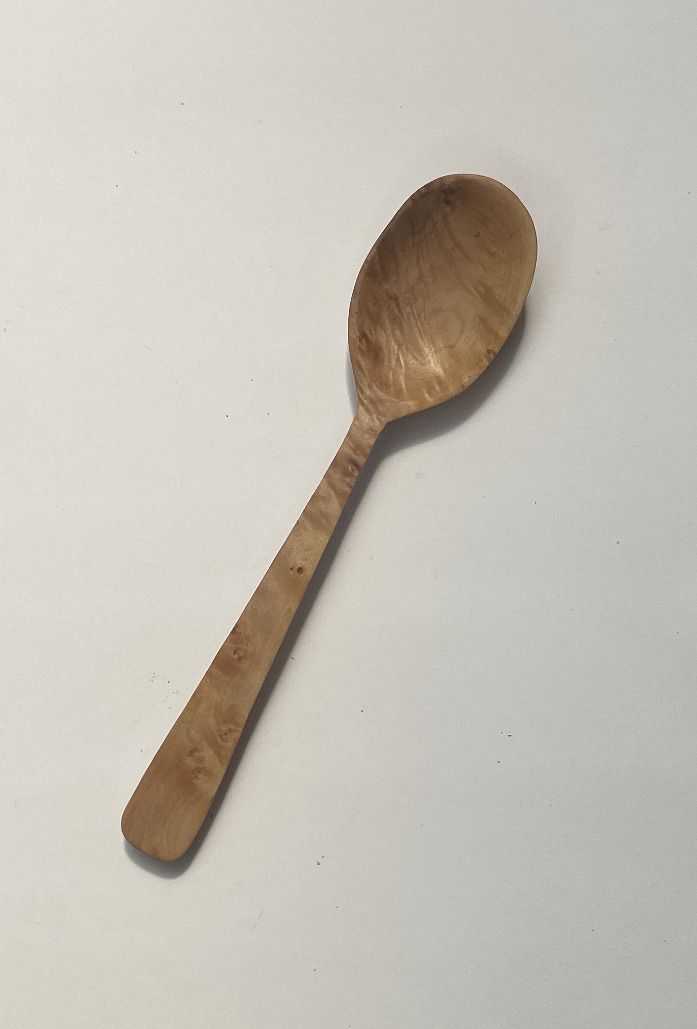 7½” hand carved eating spoon. Maple with tung oil finish.