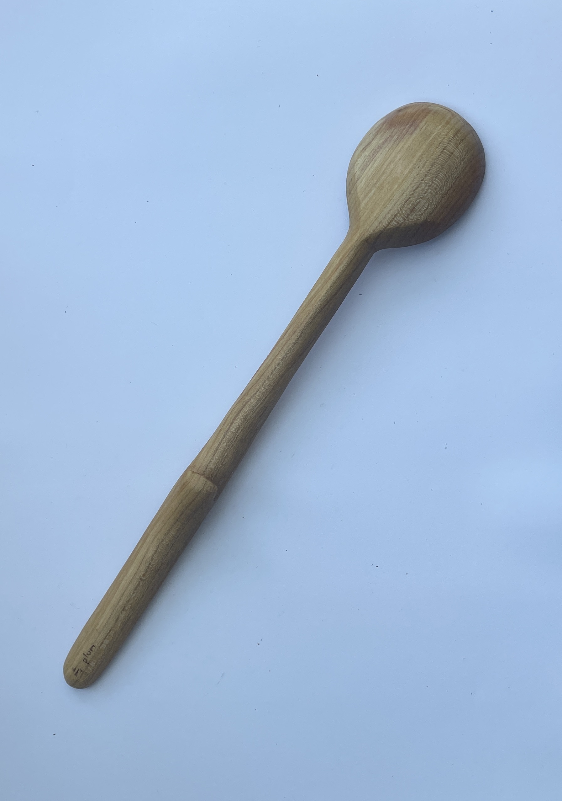11½” hand carved cooking spoon. Plum with tung oil finish. - Image 2