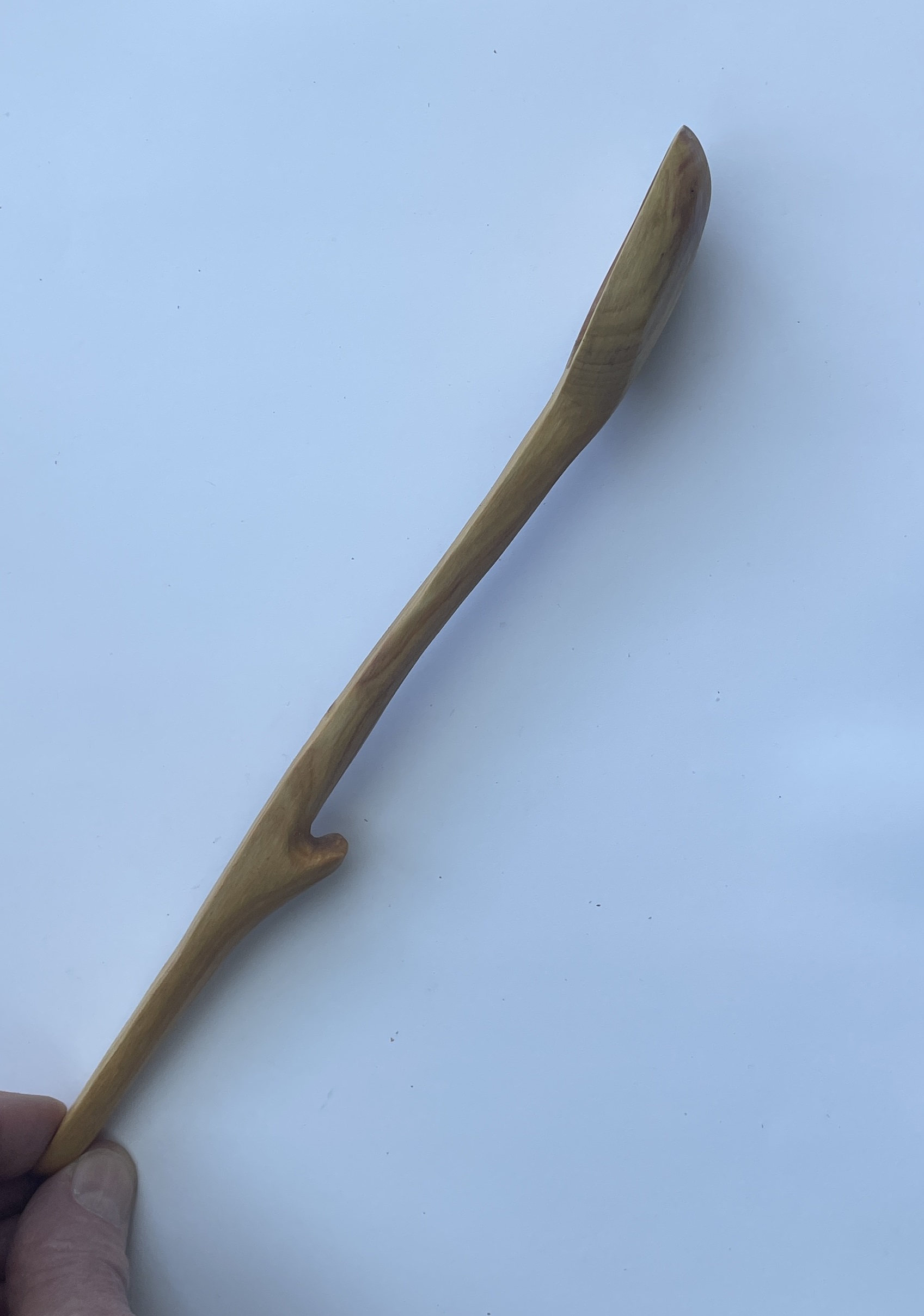 11½” hand carved cooking spoon. Plum with tung oil finish. - Image 3