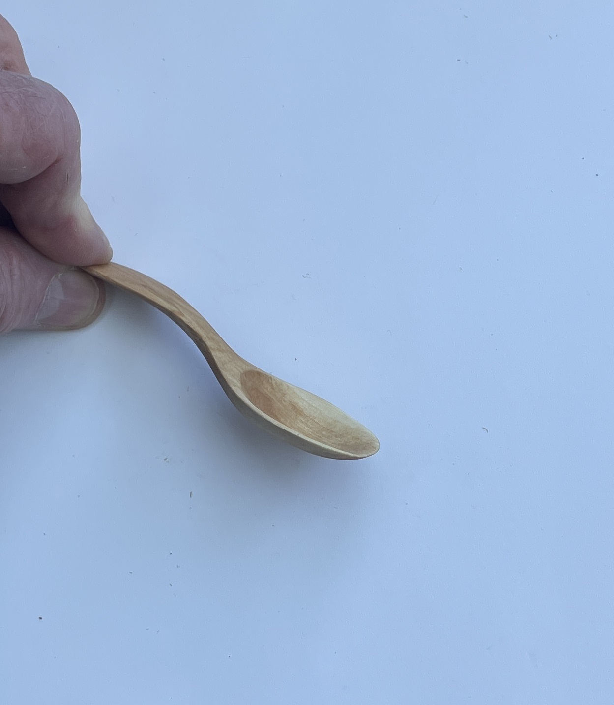 4” hand carved small spoon. Birch with tung oil finish. - Image 3