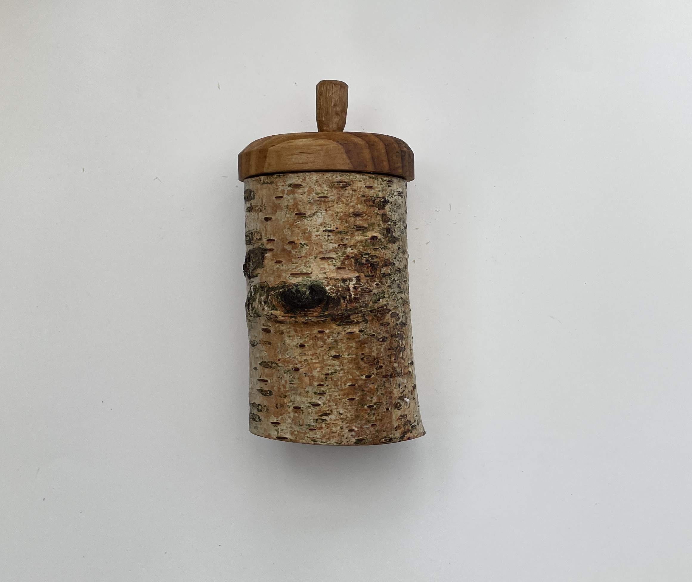 5½” hand carved shrinkpot. Birch with tung oil finish.