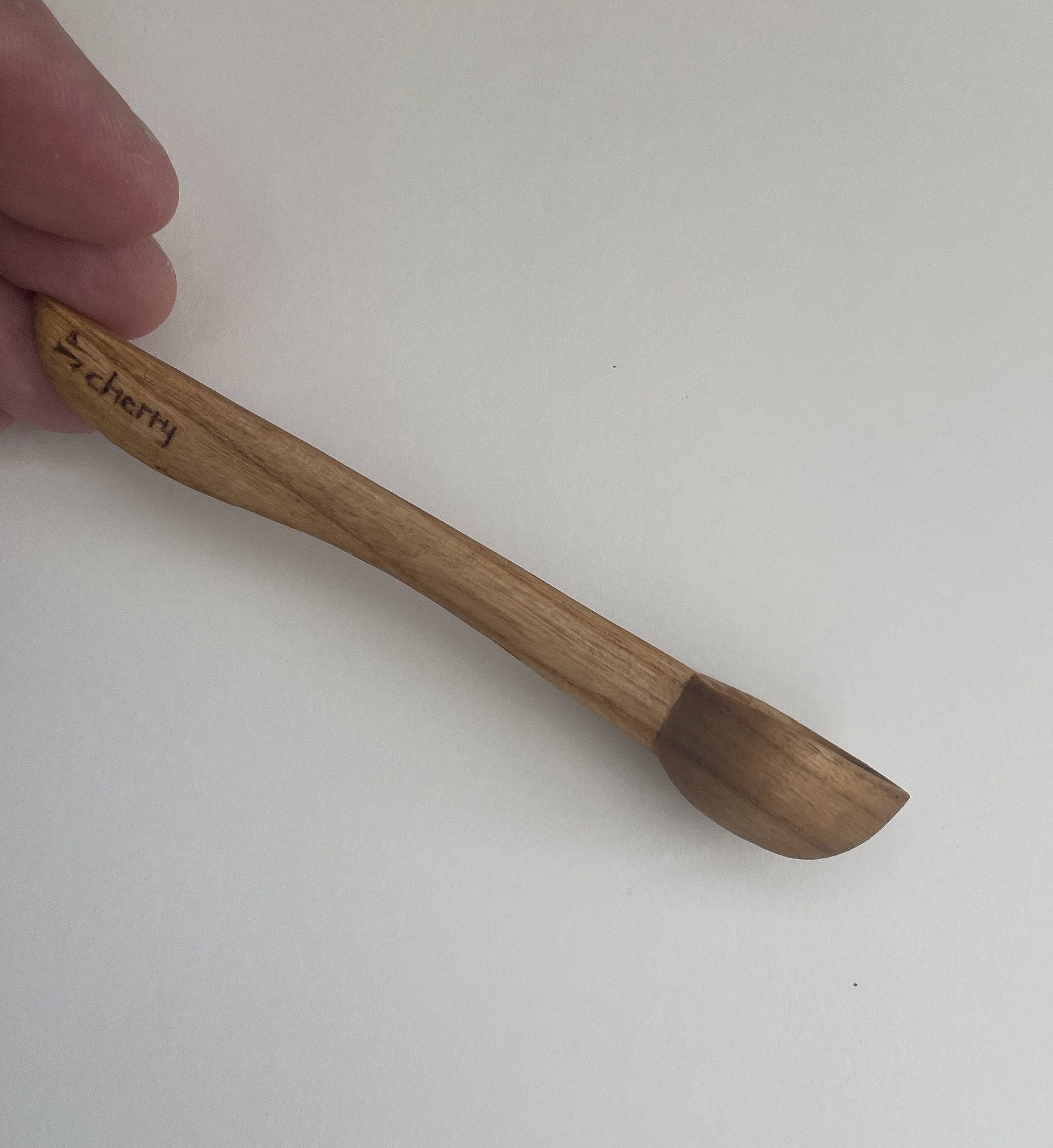 4½” hand carved scoop. Cherry. Tung oil finish - Image 3
