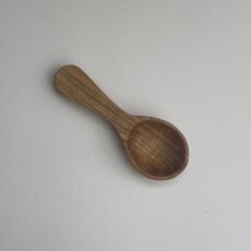 4” hand carved salt spoon. Cherry. Tung oil finish