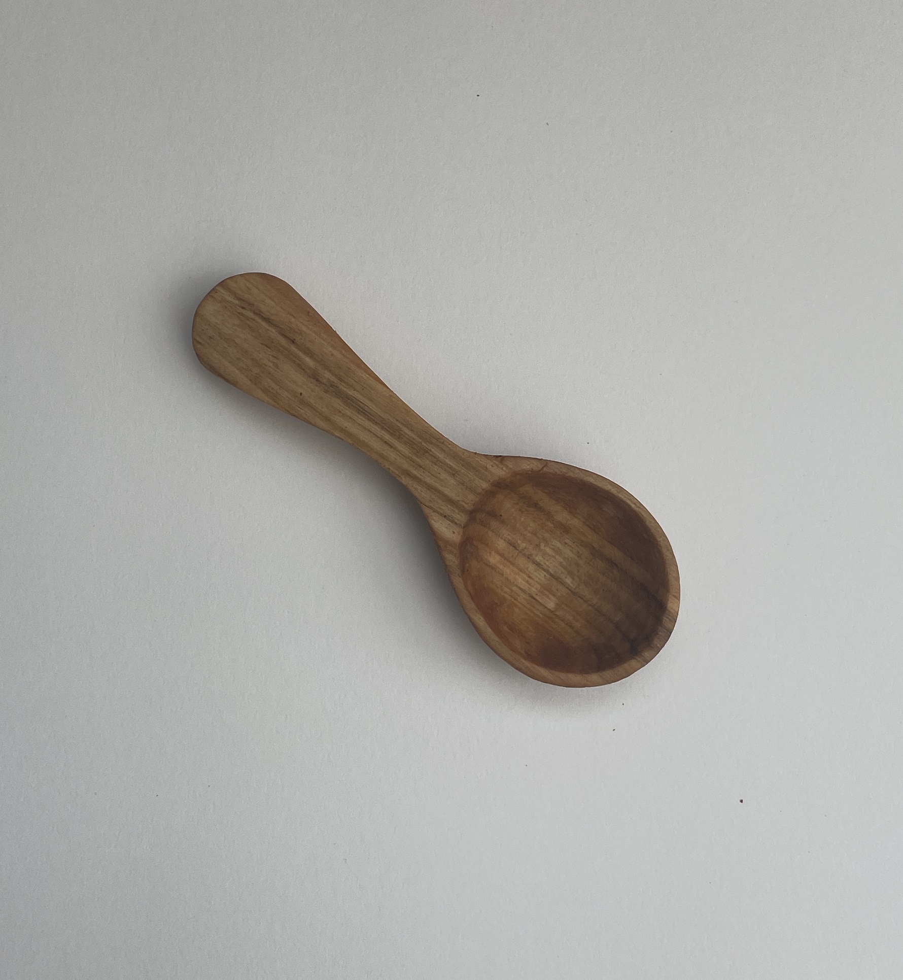 4” hand carved salt spoon. Cherry. Tung oil finish