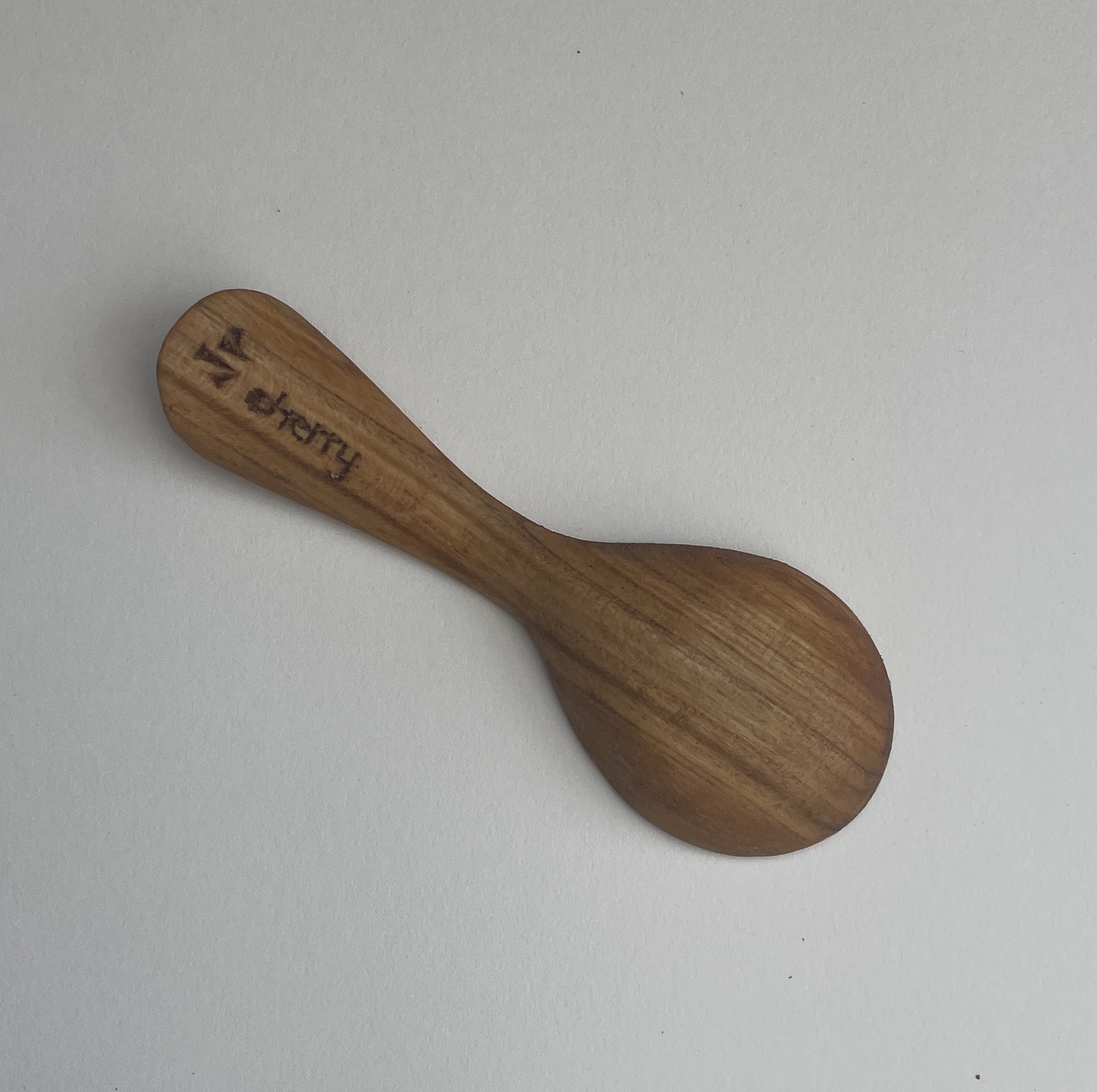 4” hand carved salt spoon. Cherry. Tung oil finish - Image 2